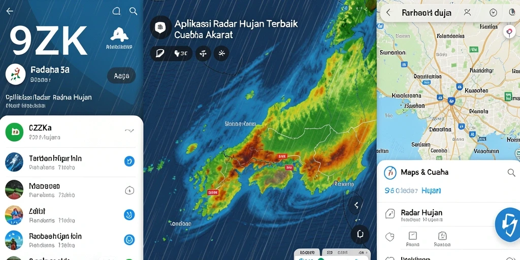 Tampilan antarmuka aplikasi Radar Hujan 9ZK yang interaktif dan informatif.