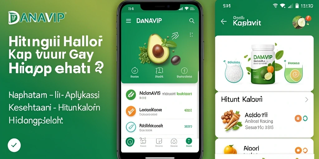 Tampilan antarmuka DANAVIP yang menarik dan mudah digunakan untuk menghitung kalori.