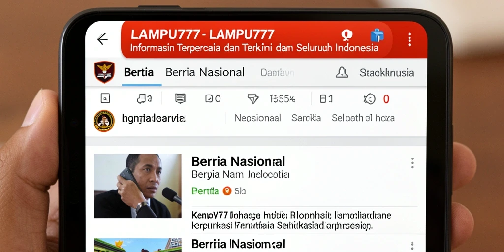 Tampilan antarmuka utama LAMPU777 yang menampilkan berita nasional terkini.
