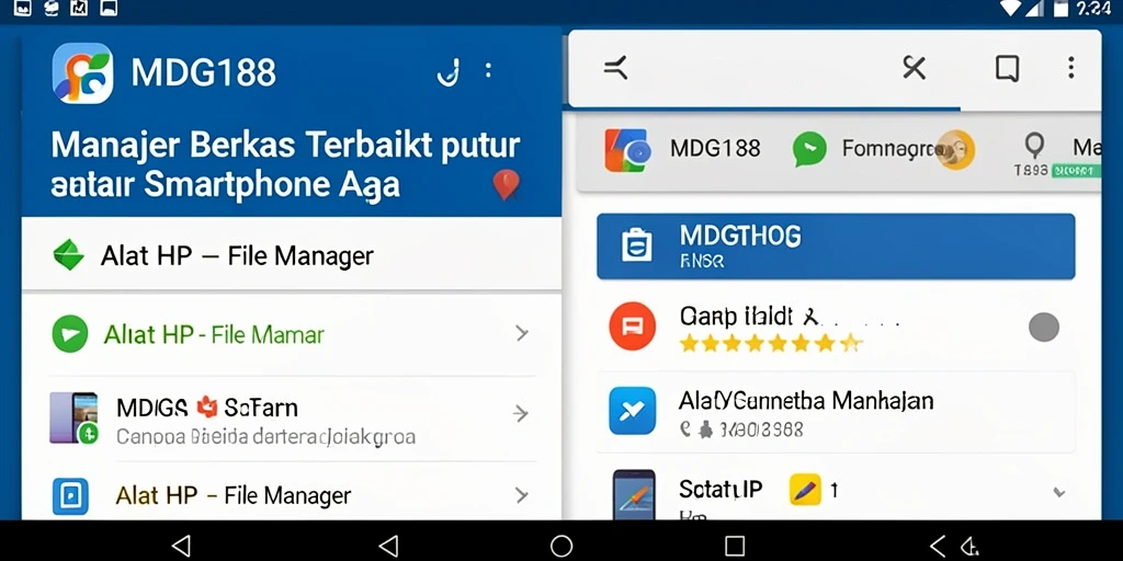 Screenshot utama MDG188 menunjukkan antarmuka aplikasi File Manager yang intuitif.