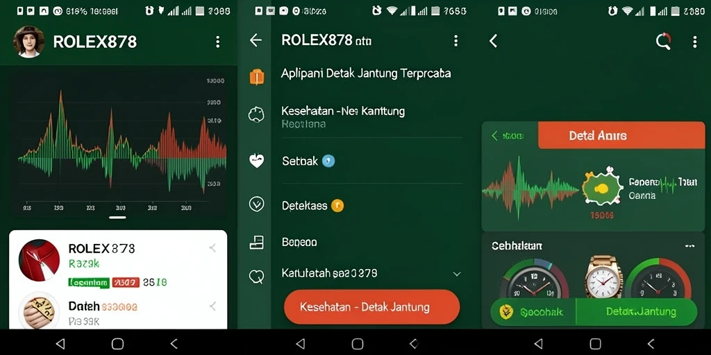 Tampilan antarmuka utama aplikasi Detak Jantung ROLEX878.